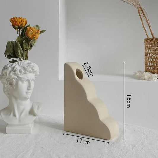 Minimalist Ceramic Vase – Modern Art Flower Arrangement Vase for Living Room & Home Decor Everware Hub