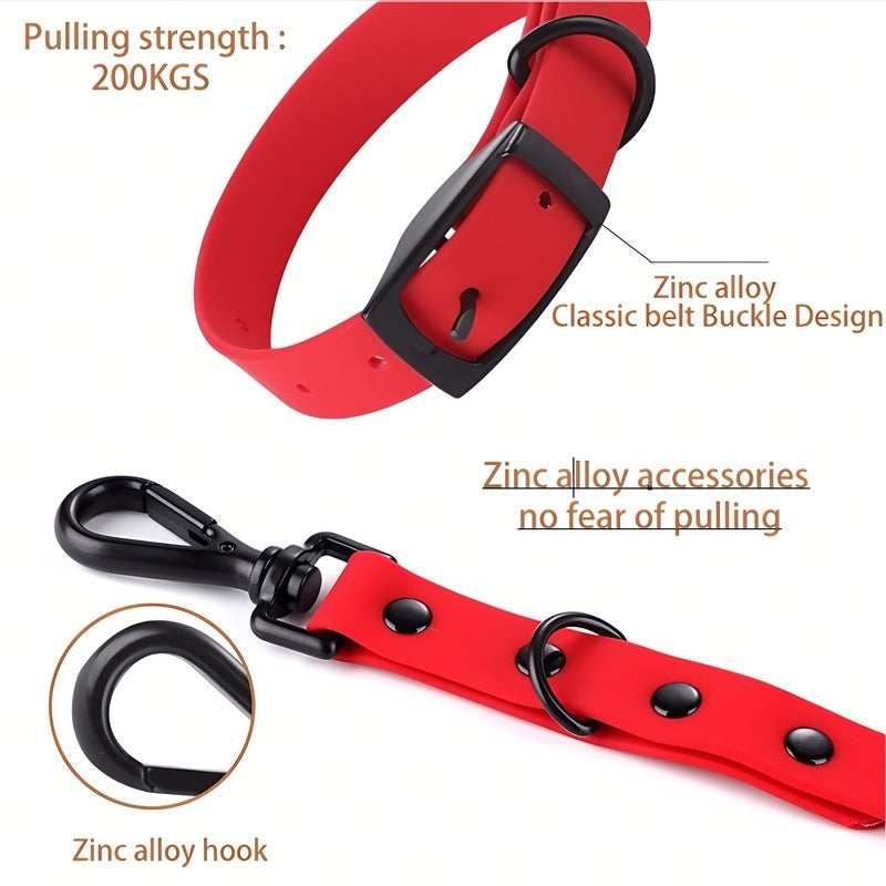 Pet Silicone Collar And Leash Set Comes With A Suitable For Small And Large Dogs, Waterproof And Easy To Clean Everware Hub