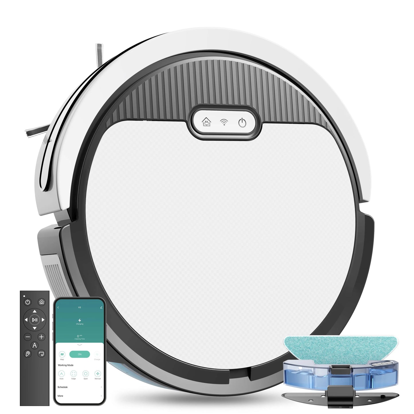 Robot Vacuum and Mop 3-in-1 Combo Cleaner, 5000Pa Suction, 120 Mins Runtime, Self-Charging Everware Hub