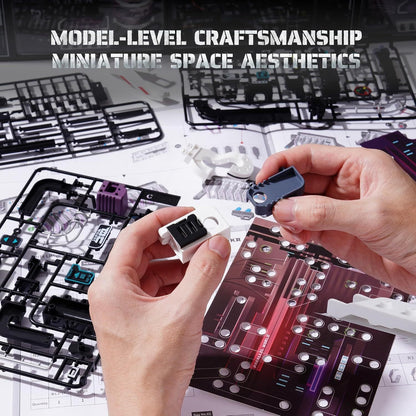 ROBOTIME Last City Marble Run ,3D Puzzle Model Kit with LED Glow in the Dark Track Everware Hub