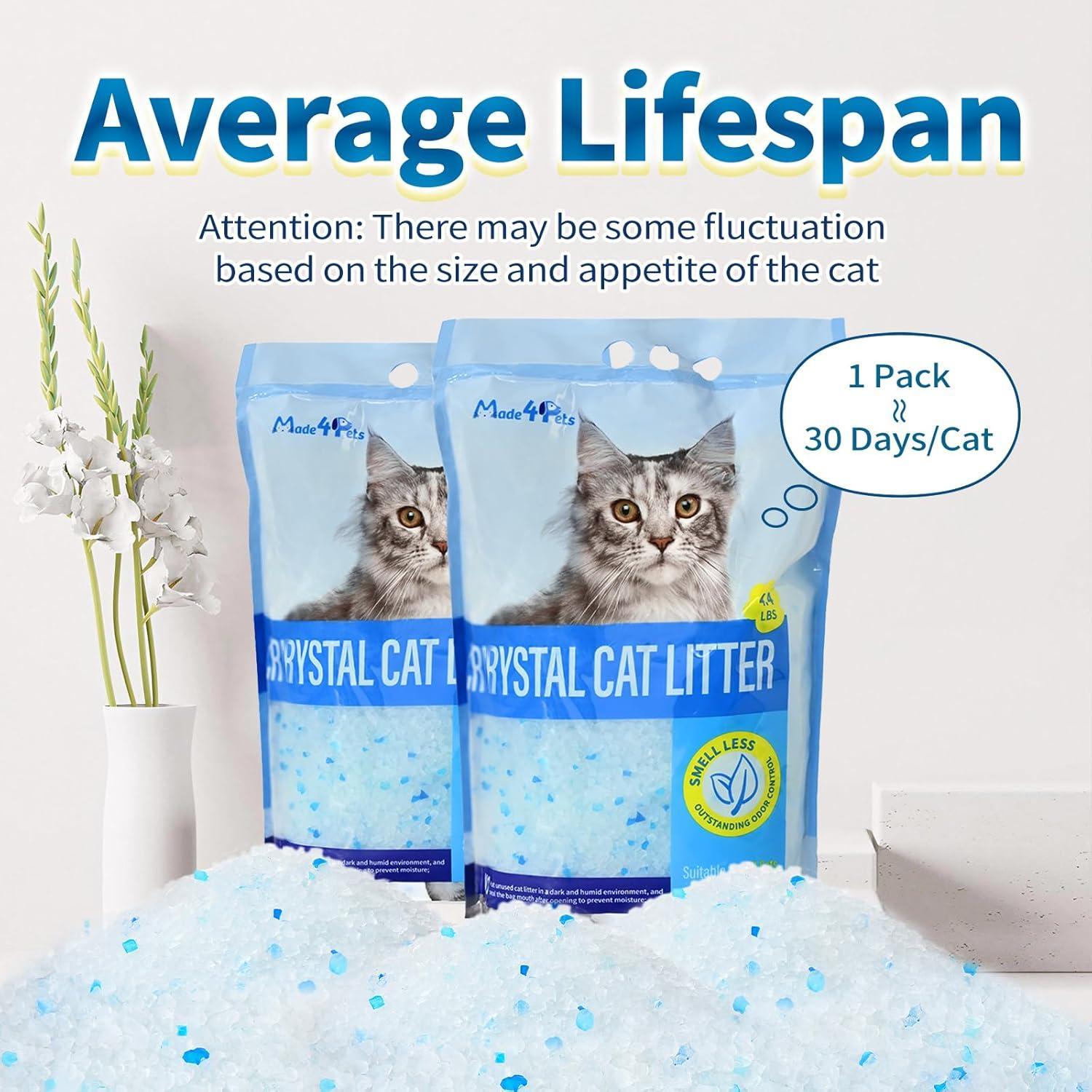 Crystal Cat Litter For Pets, No Caking, Odor Control, Light Weight, Low Dust, Easy To Use Everware Hub