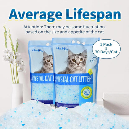 Crystal Cat Litter For Pets, No Caking, Odor Control, Light Weight, Low Dust, Easy To Use Everware Hub