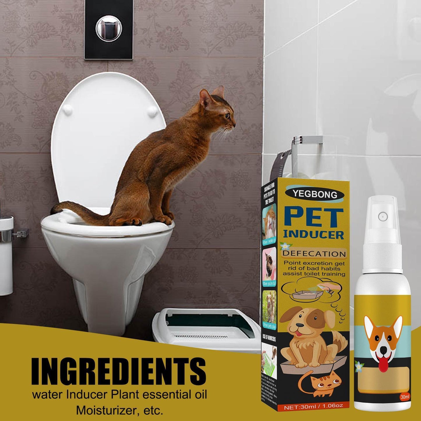 Yegebang Pet Defecation Positioning Spray Pet Feces Positioning Pet Cat And Dog Defecation Inducer Everware Hub