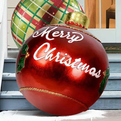 60CM Inflatable Christmas Ornament Ball ,Giant Outdoor PVC Holiday Decoration for Tree, Yard & Events Everware Hub