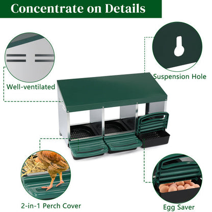 3-Compartment Chicken Feeding Trough, Durable Poultry Feeder for Backyard & Farm Use Everware Hub
