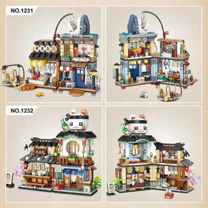 4 PACK Brick Building Set For Kids, 2969 PCS Building Blocks Kit Japanese Street Building Toy Set Gift For 6-15 Years Old Kid And Adult Everware Hub