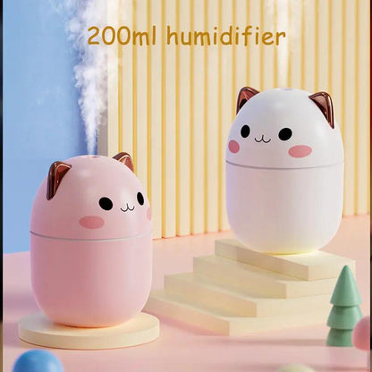 Cute Cat Air Purifier USB, Silent Cool Mist LED Aroma Diffuser Everware Hub