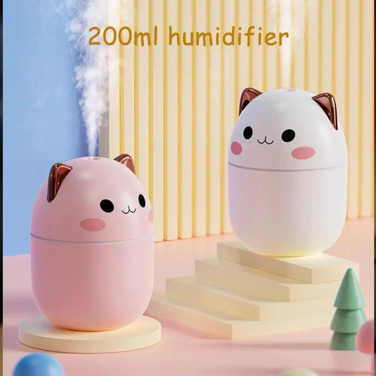 Cute Cat Air Purifier USB, Silent Cool Mist LED Aroma Diffuser Everware Hub