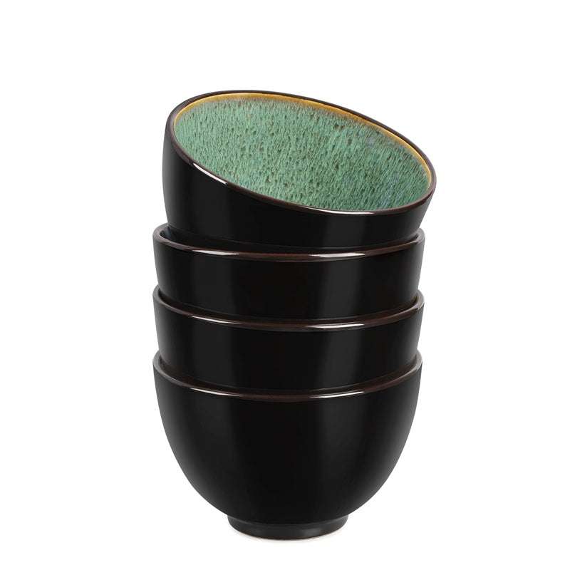 Peacock Green Kiln Change Bowl Set of 4 – 24oz Ceramic Bowls