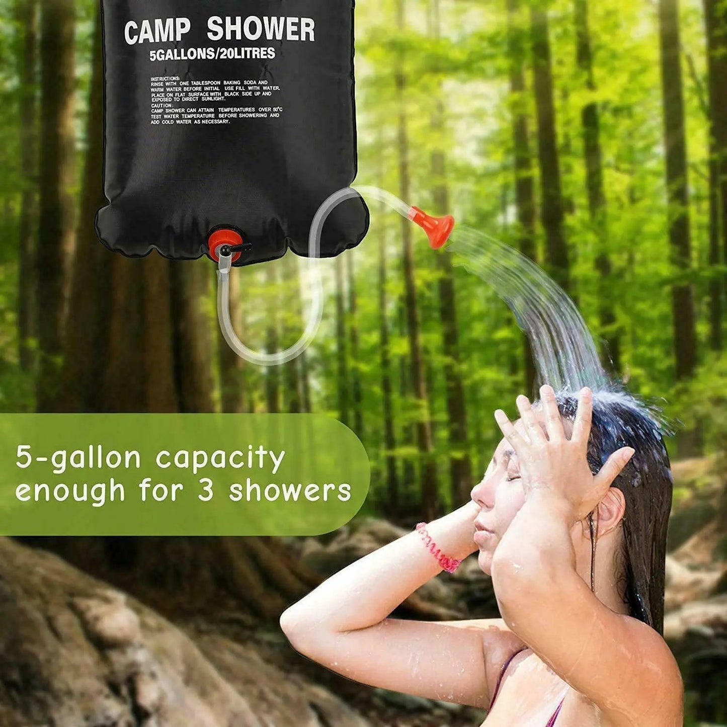 20L Portable Camping Shower Bag – Solar Heated Outdoor Shower for Travel, Hiking & Beach Everware Hub