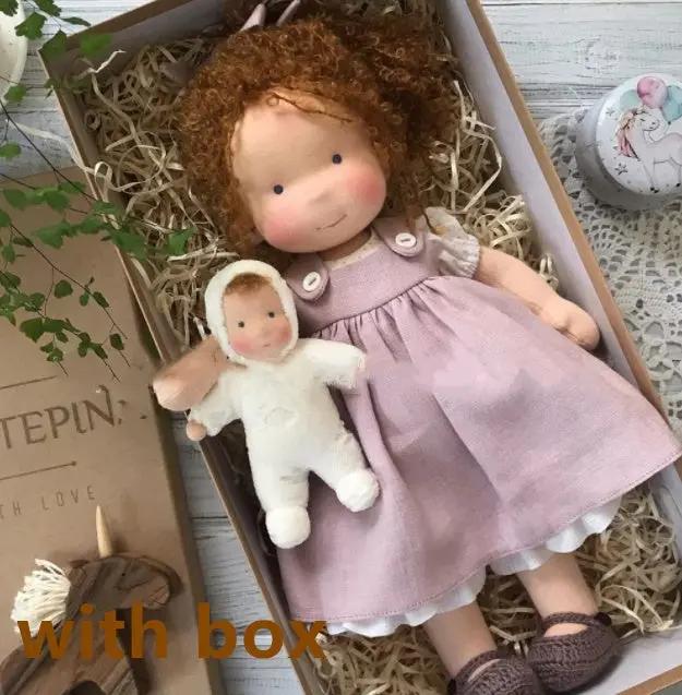 Handmade Plush Doll, Golden Curly Hair Girl , Soft Stuffed Doll Gift for Kids & Collectors Everware Hub