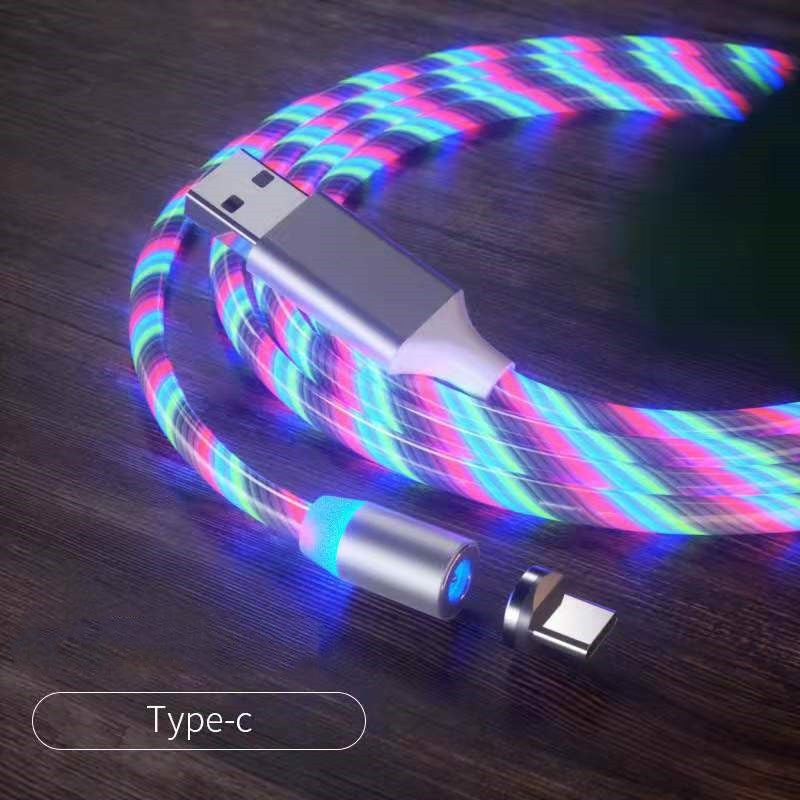 Magnetic LED Fast Charging Cable, Streamer Charging Cord for Type-C, Lightning & Micro USB Devices Everware Hub