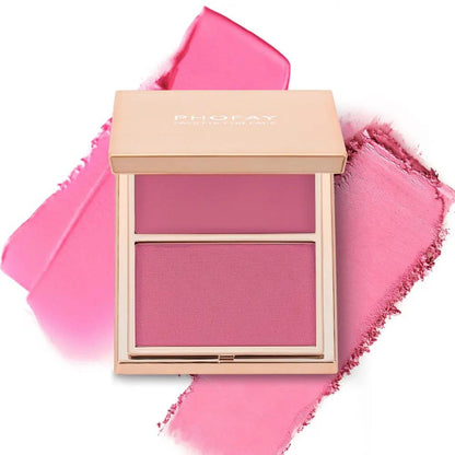 PHOFAY Double‑Take Blush Duo – Cream + Powder for Lasting Glow Everware Hub