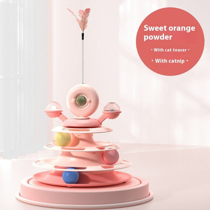 4-Level Cat Toy Tower, interactive Roller Ball Track Puzzle Toy for Cats & Kittens Everware Hub