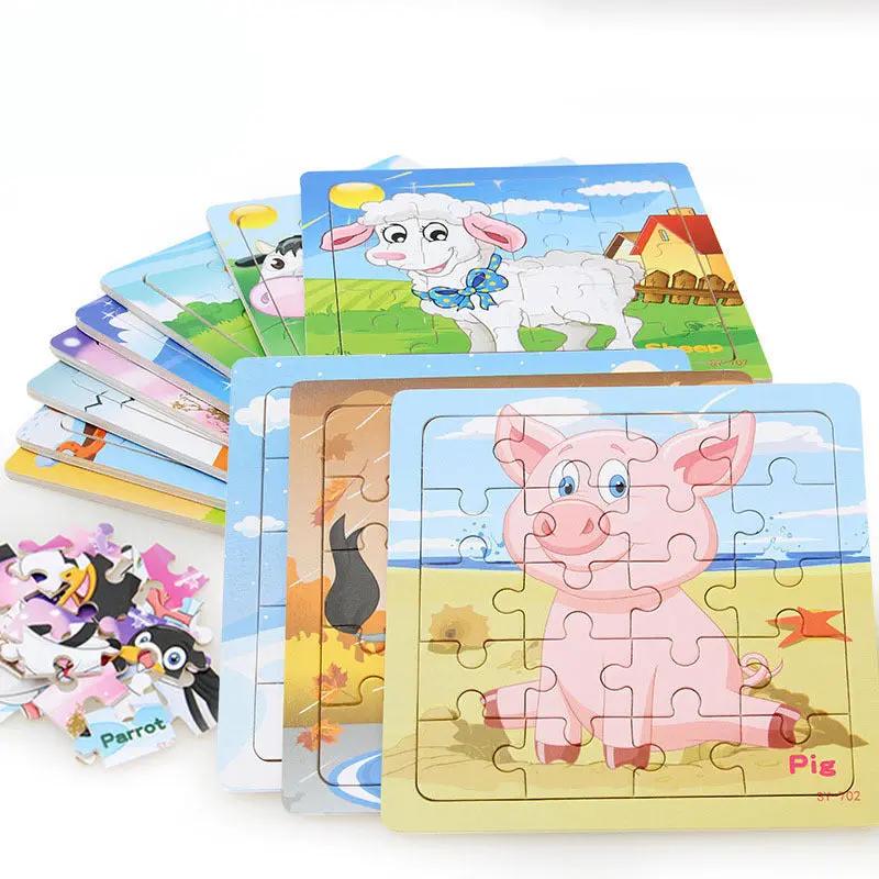 Children’s Wooden Poultry Animal Puzzle – Fun & Educational Everware Hub
