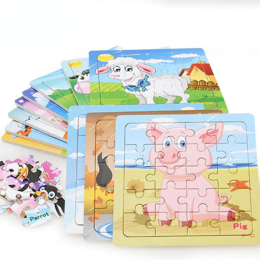 Children’s Wooden Poultry Animal Puzzle – Fun & Educational Everware Hub
