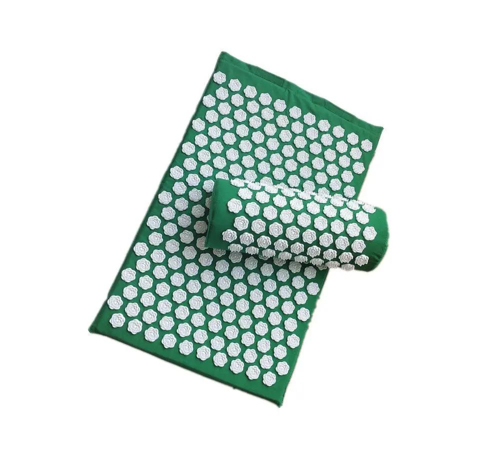 Acupressure Yoga Mat & Pillow Set – Massage Cushion for Back, Neck & Stress Relief Therapy Everware Hub