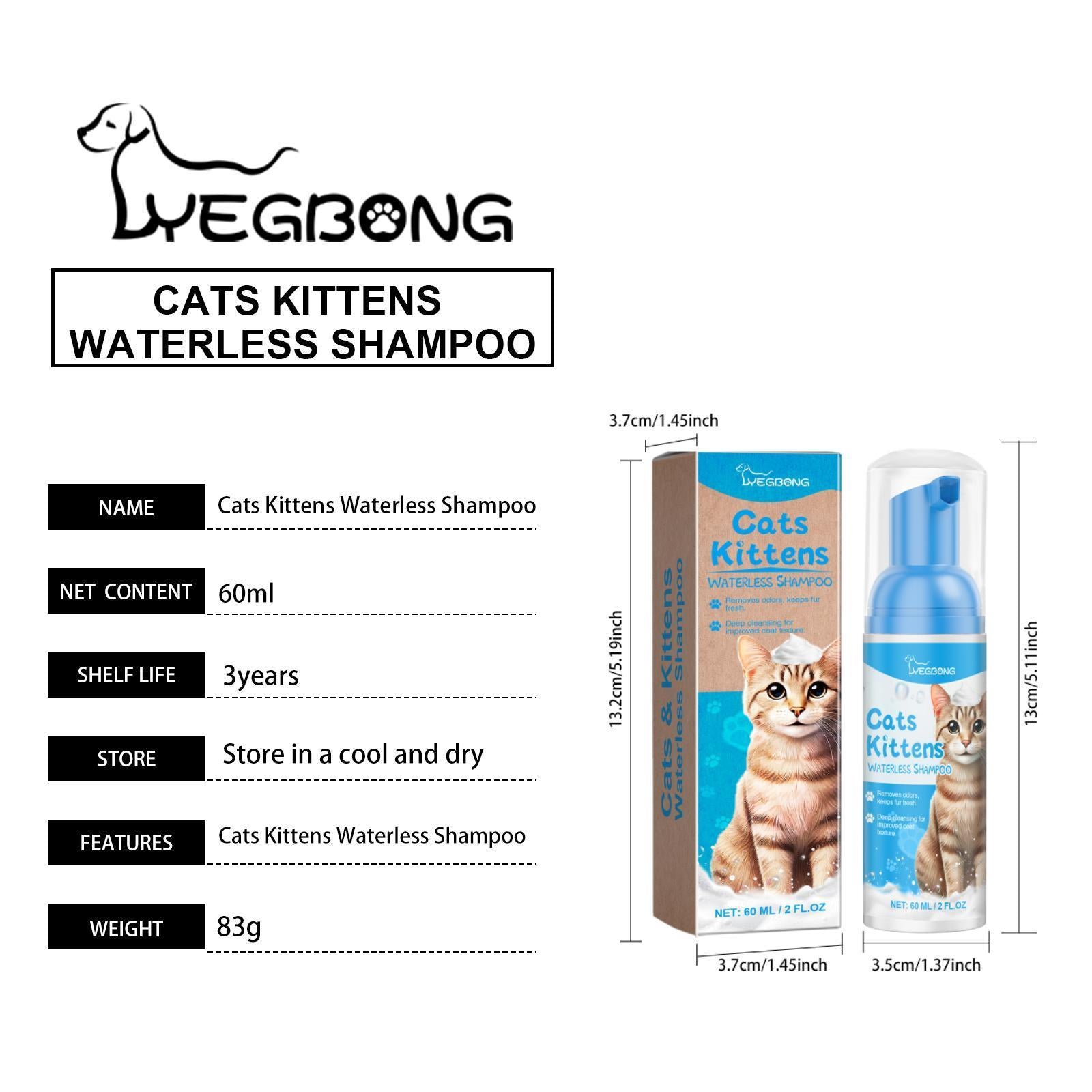 Yegebang Cat Cleaning Mousse Mild Non-irritating Pet Cleaning Foam Everware Hub