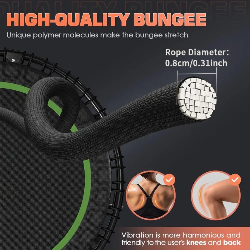 40" Fitness Trampoline – 661 lbs Mini Rebounder for Home & Garden Everware Hub