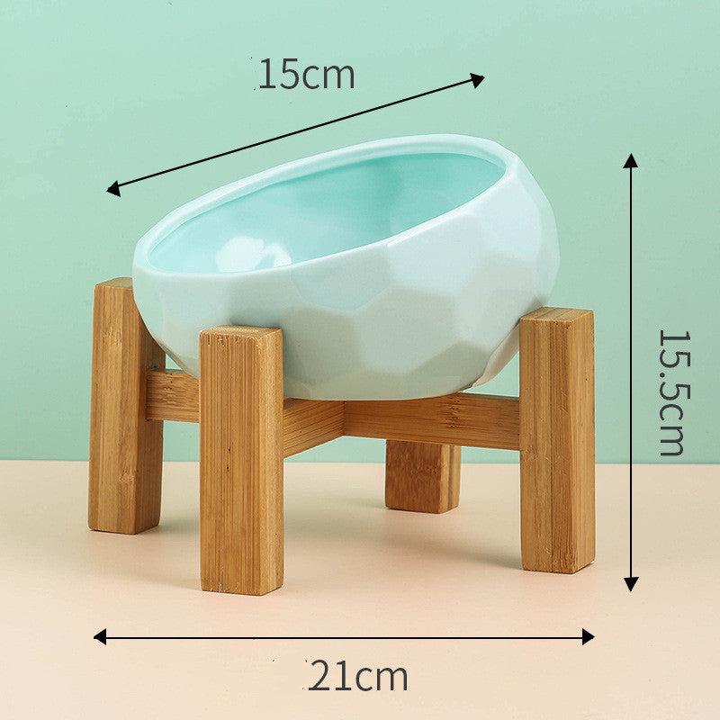 Ceramic Pet Bowl,Oblique Mouth Cat & Dog Bowl for Comfortable Feeding Everware Hub