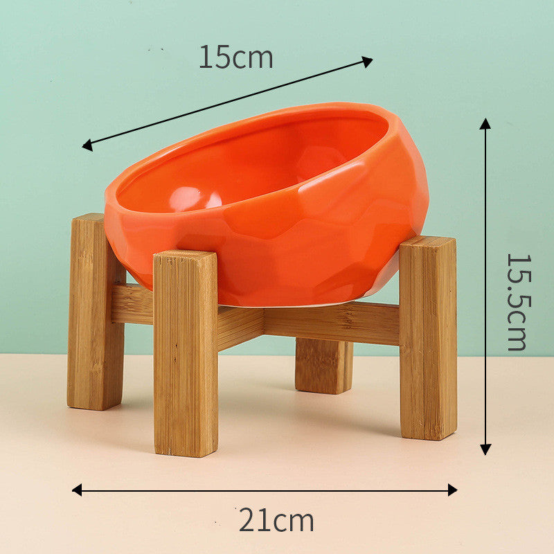 Ceramic Pet Bowl,Oblique Mouth Cat & Dog Bowl for Comfortable Feeding Everware Hub