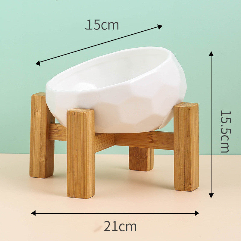 Ceramic Pet Bowl,Oblique Mouth Cat & Dog Bowl for Comfortable Feeding Everware Hub