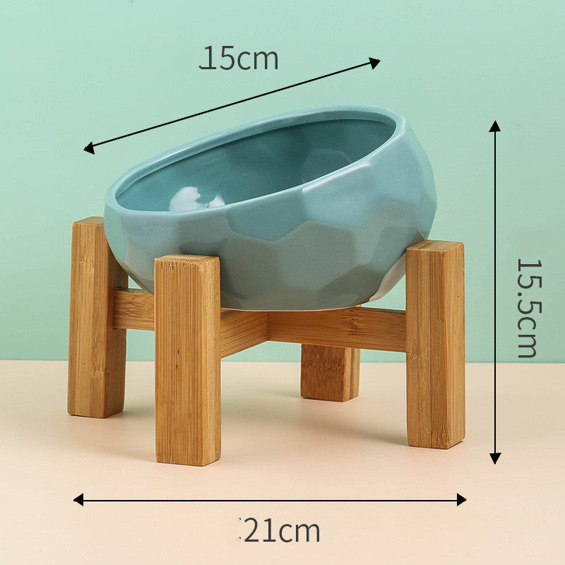 Ceramic Pet Bowl,Oblique Mouth Cat & Dog Bowl for Comfortable Feeding Everware Hub