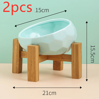 Ceramic Pet Bowl,Oblique Mouth Cat & Dog Bowl for Comfortable Feeding Everware Hub