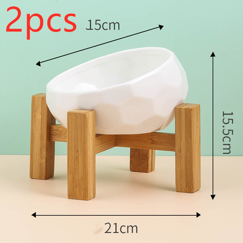 Ceramic Pet Bowl,Oblique Mouth Cat & Dog Bowl for Comfortable Feeding Everware Hub
