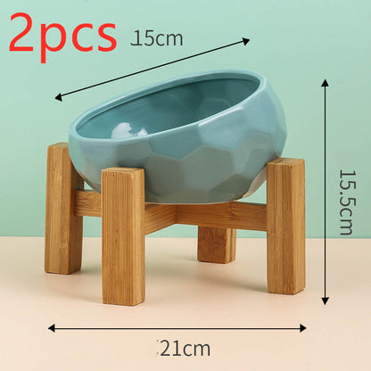 Ceramic Pet Bowl,Oblique Mouth Cat & Dog Bowl for Comfortable Feeding Everware Hub