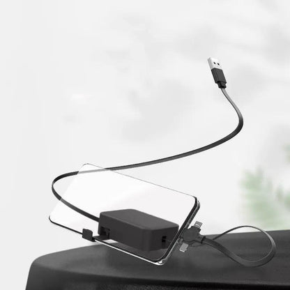 4-in-1 Retractable USB Cable with Stand – Type-C, iPhone, Micro USB Everware Hub