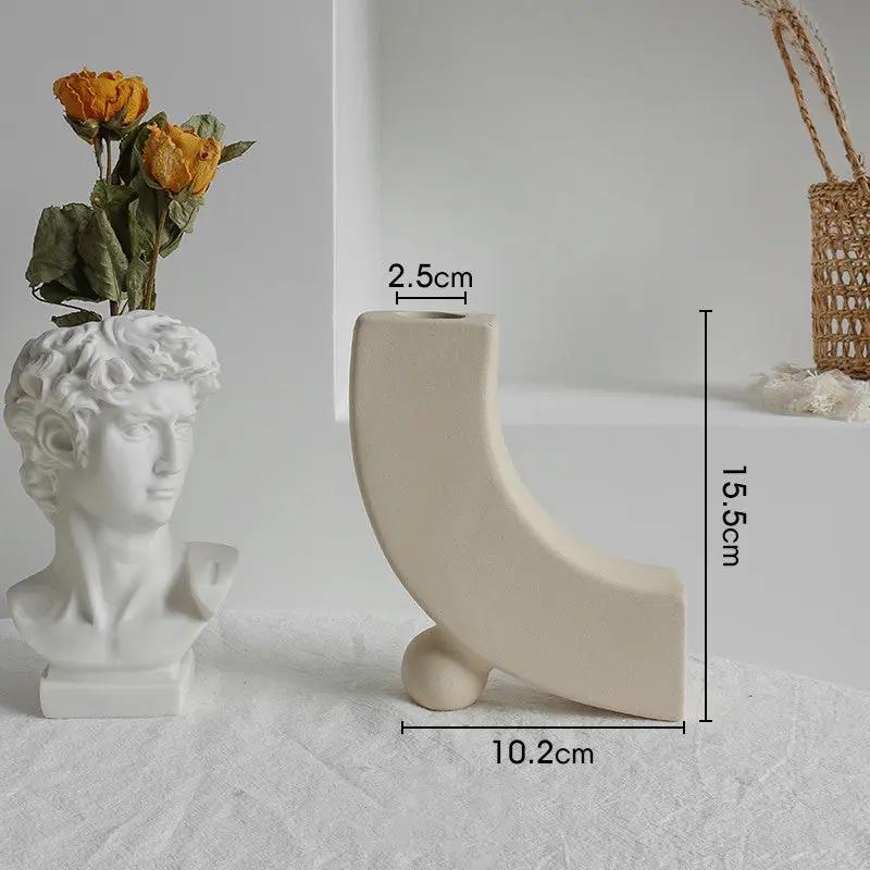 Minimalist Ceramic Vase – Modern Art Flower Arrangement Vase for Living Room & Home Decor Everware Hub