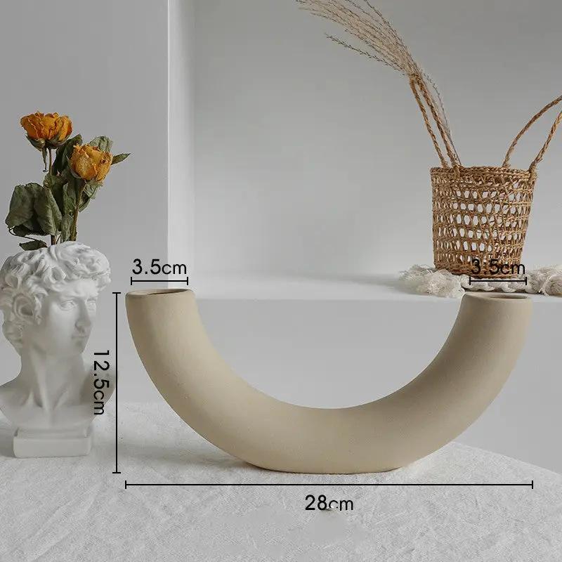 Minimalist Ceramic Vase – Modern Art Flower Arrangement Vase for Living Room & Home Decor Everware Hub