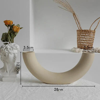 Minimalist Ceramic Vase – Modern Art Flower Arrangement Vase for Living Room & Home Decor Everware Hub