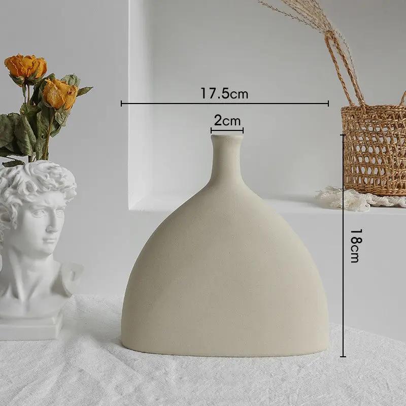 Minimalist Ceramic Vase – Modern Art Flower Arrangement Vase for Living Room & Home Decor Everware Hub