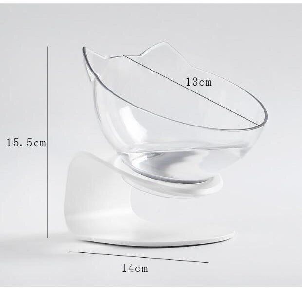 Cat Double Bowl,Elevated Cat Food & Water Bowls for Cervical Spine Protection