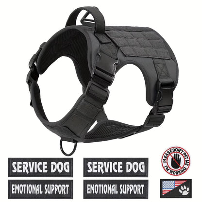 American Local Tactical Pet Service Dog Harness Vest Adjustable Reflective Dog Harness Metal Buckle Hiking Training Everware Hub