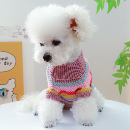 Pet Ring Comfortable Color Stripes Colorful Sweater Everware Hub