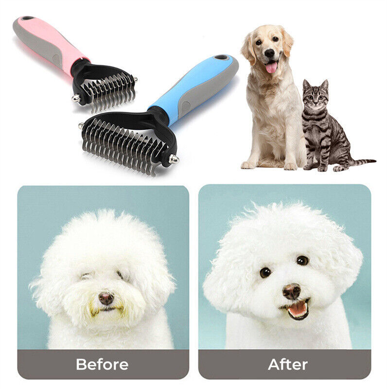 2-in-1 Pet Grooming Brush – Double-Sided Deshedding & Dematting Tool for Dogs & Cats Everware Hub