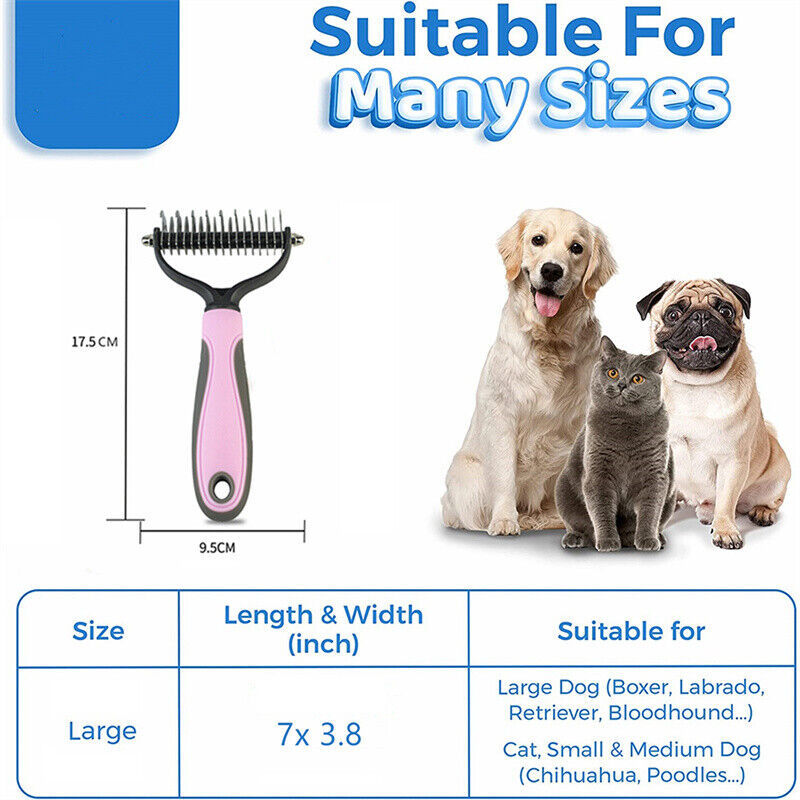 2-in-1 Pet Grooming Brush – Double-Sided Deshedding & Dematting Tool for Dogs & Cats Everware Hub