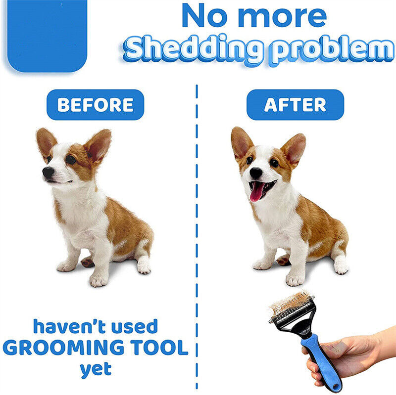 2-in-1 Pet Grooming Brush – Double-Sided Deshedding & Dematting Tool for Dogs & Cats Everware Hub