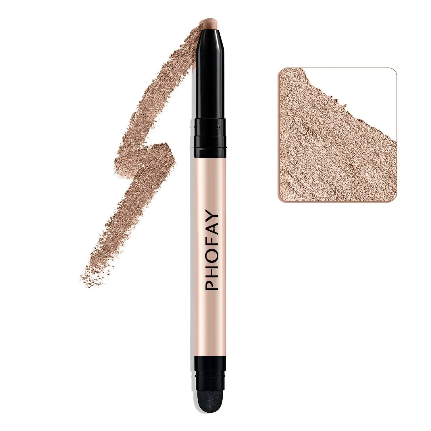 PHOFAY eyeshadow stick in soft beige with creamy texture and smudge-proof formula.