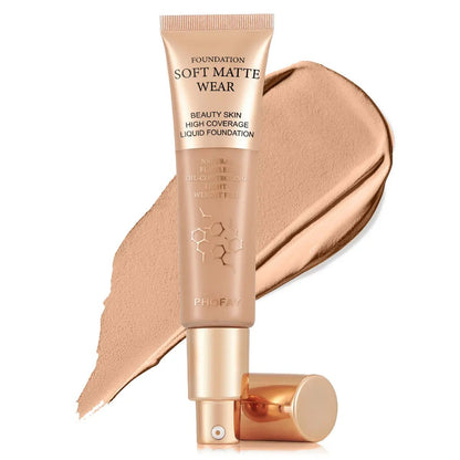 PHOFAY Full Coverage Foundation , Matte Finish, Oil‑Control, Lightweight Everware Hub