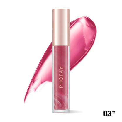 PHOFAY Rose Blooming Lip Gloss ,Hydrating & Subtly Tinted Shine Everware Hub