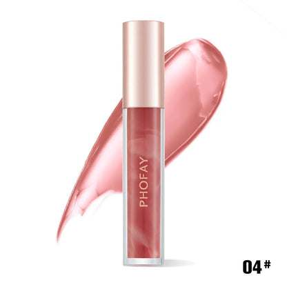 PHOFAY Rose Blooming Lip Gloss ,Hydrating & Subtly Tinted Shine Everware Hub