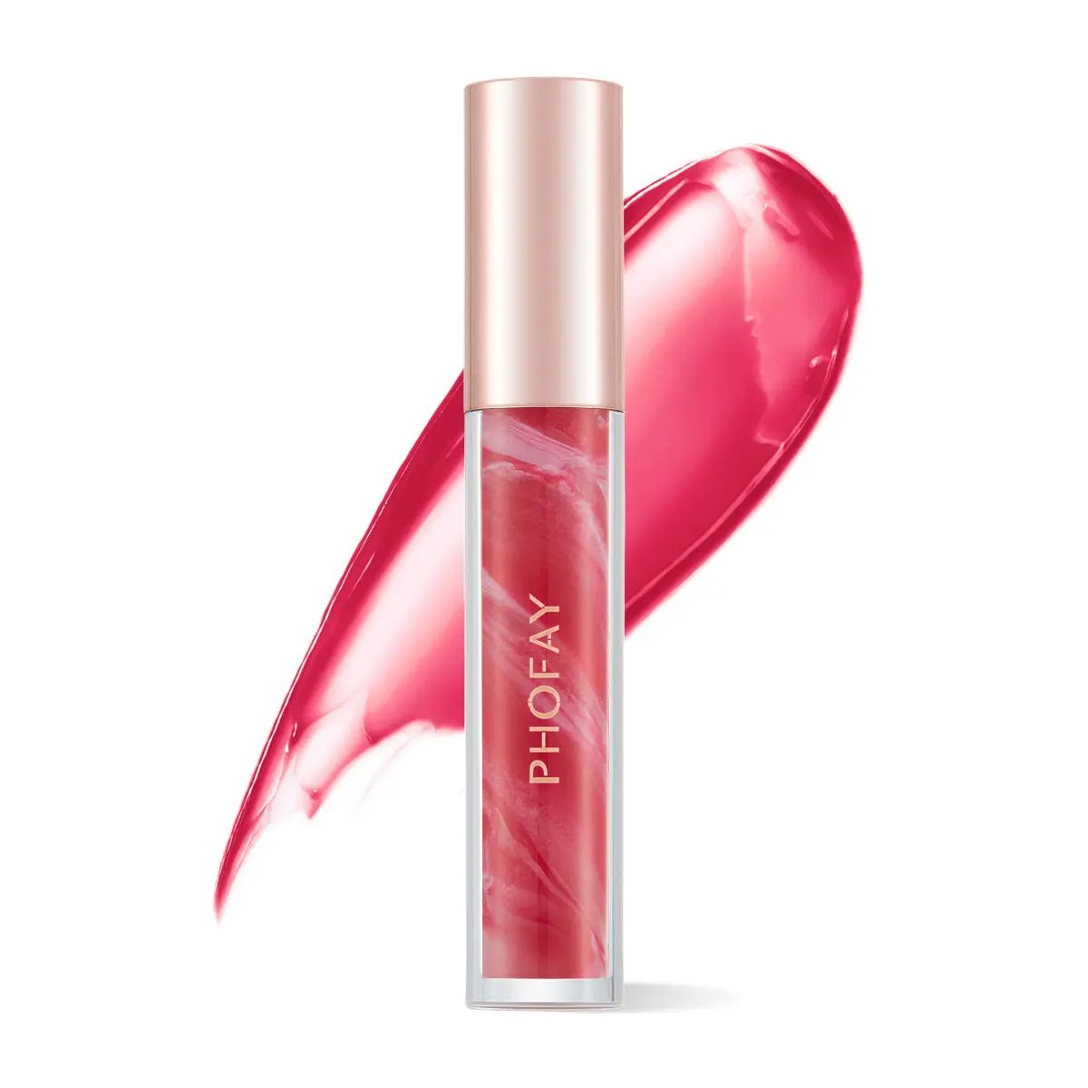 PHOFAY Rose Blooming Lip Gloss ,Hydrating & Subtly Tinted Shine Everware Hub
