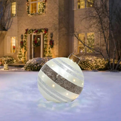 60CM Inflatable Christmas Ornament Ball ,Giant Outdoor PVC Holiday Decoration for Tree, Yard & Events Everware Hub