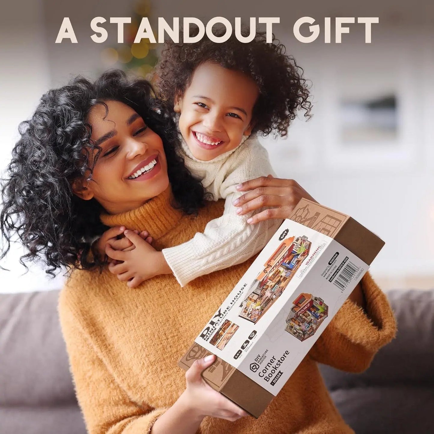 Robotime DIY Miniature Bookstore Kit – Wooden Dollhouse with LED Lights (DG164) Everware Hub