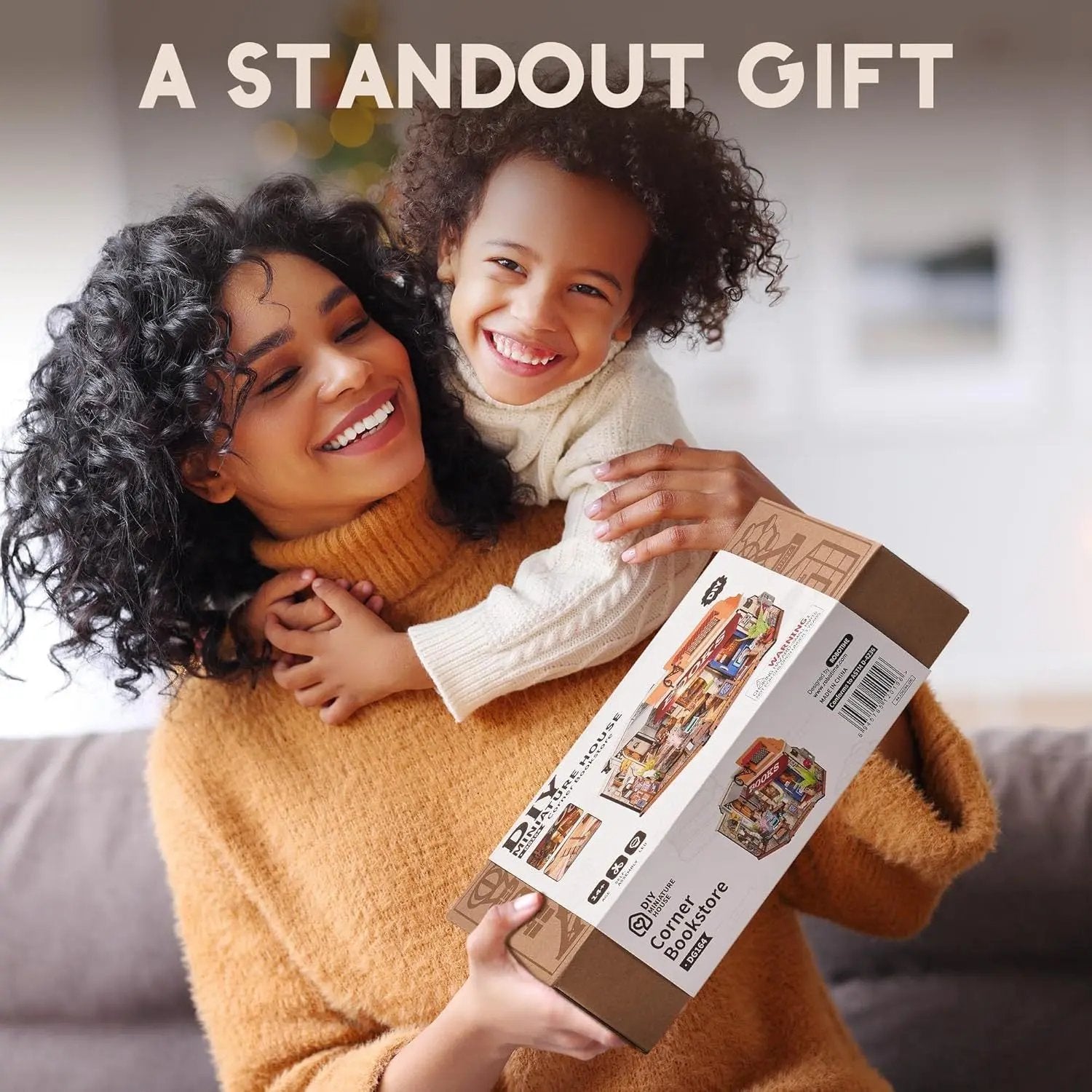 Robotime DIY Miniature Bookstore Kit – Wooden Dollhouse with LED Lights (DG164) Everware Hub