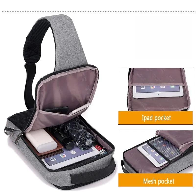 Anti-Theft USB Charging Chest Bag – Crossbody Sling Backpack for Travel, Outdoor & Daily Use Everware Hub